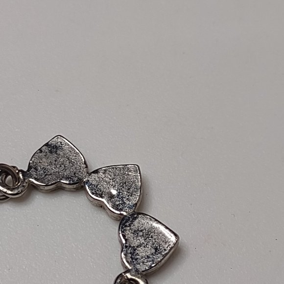 Cute Blue Red And Silver Tone 3 Heart Necklace 16.5 Inches Long - Picture 6 of 11